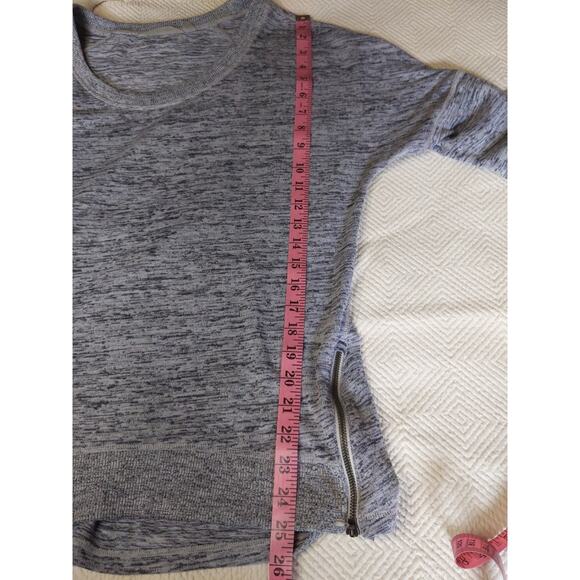 ATHLETA Gray Heather Sweatshirt Side Zip Long Sleeve Athletic Casual Comfortable - Picture 8 of 8